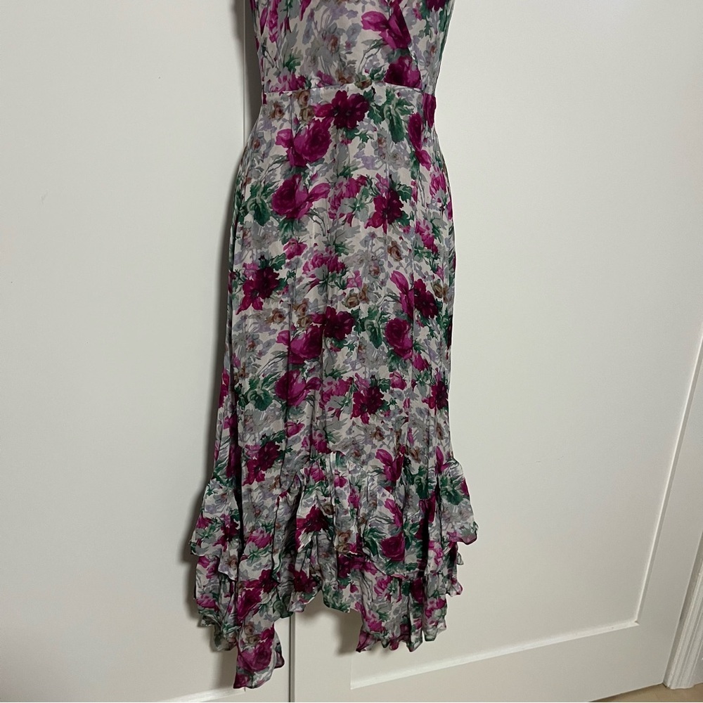 Anthropologie Sundance Champs De Fleur Floral Ruffle Maxi Dress Size 2 Petite - Picture 3 of 9